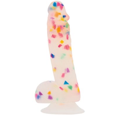 Naked Addiction Addiction - Party Marty Confetti Dildo met Zuignap + PowerBullet 19 cm