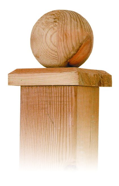 Intergard Paalornament hout bol paalkap voor tuinpaal 80mm
