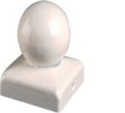 Intergard Paalornament bol paalkappen afdekkap tuinpaal wit 110x110mm