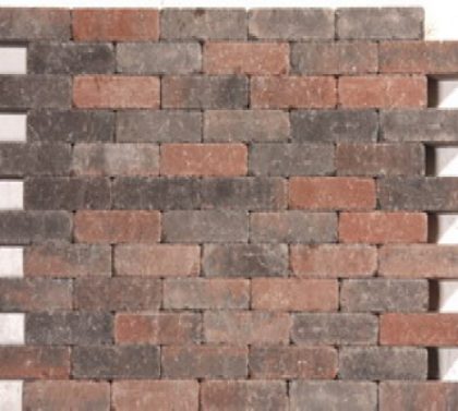 Intergard Waalformaat sierbestrating roodzwart getrommeld, 20x5x6cm, per m2