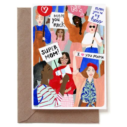 K-ook Dubbele wenskaart met envelop - Super Mom - .