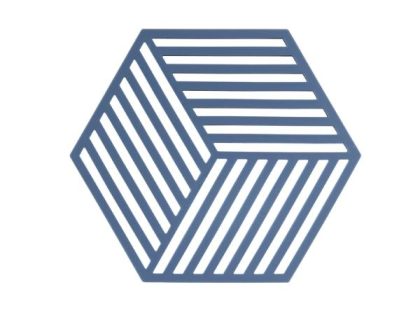 K-ook Zone Denmark - siliconen onderzetter Hexagon - denim - 16 x 14 cm - .