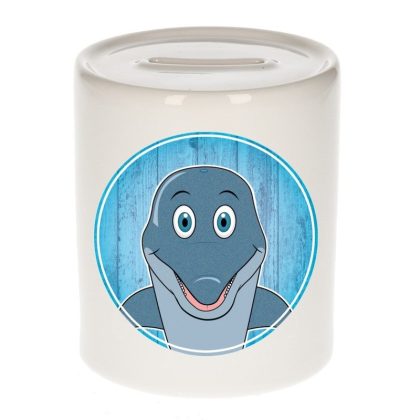Bellatio Decorations Cadeau kinder spaarpotten dolfijn 9 cm