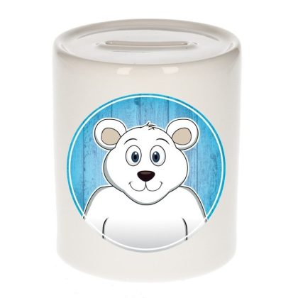 Bellatio Decorations Cadeau kinder spaarpotten ijsbeer 9 cm