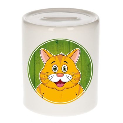 Bellatio Decorations Cadeau kinder spaarpotten katten 9 cm