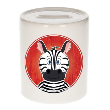 Bellatio Decorations Cadeau kinder spaarpotten zebra 9 cm