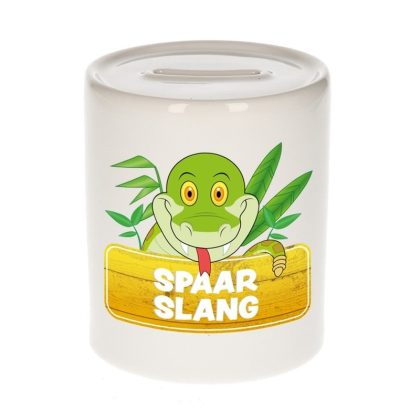 Bellatio Decorations Kinder spaarpot met slangen print 9 cm