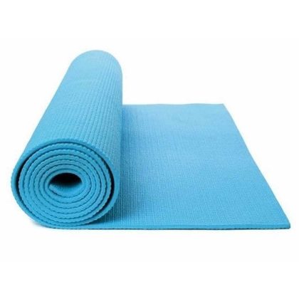 Merkloos Lichtblauwe yogamat/sportmat 180 x 60 cm