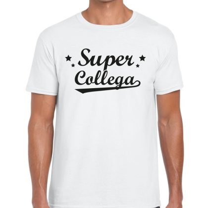 Bellatio Decorations Super collega cadeau t-shirt wit heren