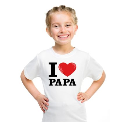 Bellatio Decorations Wit I love Papa t-shirt kinderen