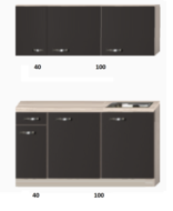 Keuken Kitchenette Faro Antraciet 140cm HRG-5260