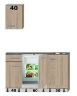 Keuken Kitchenette 150cm met stelpoten incl inbouw koelkast RAI-0039