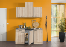 Keuken Kitchenette 150cm eikenhout met koelkast en kookplaat RAI-555