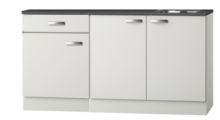 Keuken Kitchenette Wit Hoogglans 160 cm incl rvs spoelbak RAI-5255