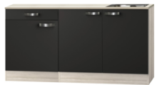 Keukenblok 160 Antraciet incl rvs spoelbak RAI-4492