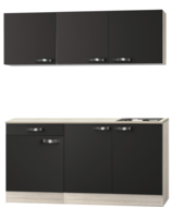 Keuken Kitchenette Faro Antraciet 150cm met wandkasten HRG-7331