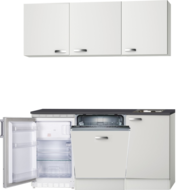 Keuken Kitchenette 160cm wit hoogglans met vaatwasser en koelkast RAI-42