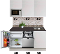 Keuken Kitchenette 160cm incl inbouw apparatuur RAI-550