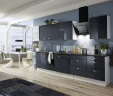Keuken Rechte keuken 280cm zwart glans incl inbouw apparatuur RAI-8321