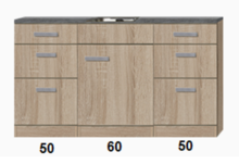 Keuken Kitchenette 160cm incl rvs spoelbak RAI-922