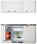 Keukenblok wit hoogglans 180 cm incl inbouw koelkast RAI-509