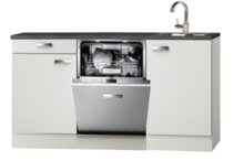 Keuken Kitchenette 150cm wit hoogglans met vaatwasser RAI-4435