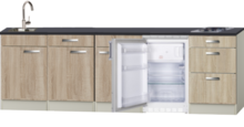 Keuken Kitchenette Neapels 240cm incl koelkast en e-kookplaat HRG-025