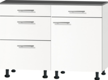 Keuken minikeuken 120cm wit mat met zwart aanrechtblad RAI-44011
