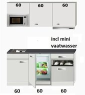 Keuken kitchenette 180cm incl mini vaatwasser,combi magnetron en koelkast RAI-444