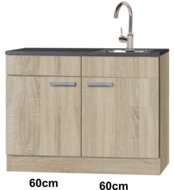 keukenblok 120 cm houtnerf incl rvs spoelbak RAI-9922
