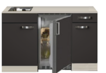 Keuken Kitchenette Faro Antraciet 130cm incl rvs spoelbak HRG-5264
