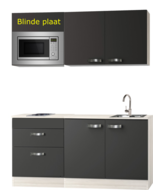 Keuken Kitchenette antraciet 180cm met magnetron KIT-0116
