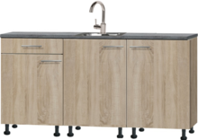 keukenblok 180cm houtnerf met plinten RA-3331