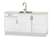 Keuken Rechte keukenblok 150cm op stelposten RAI-8112