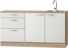 Keuken kitchenette 150cm met spoelbak wit-eiken RAI-443300
