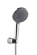 Schütte ADRIA wellness handdoucheset met wandhouder, 5 functies, chroom antikalk nozzles 4 selecteerbare jets en waterstop functie douchekop: Ø ca. 12,5 cm flexibele doucheslang van metaal, lengte ca.