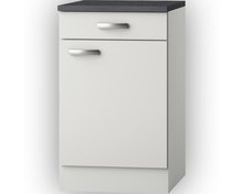 Keuken Onderkast Lagos White Glans met een La (BxHxD) 50 x 84,8 x 60,0 cm U406-9