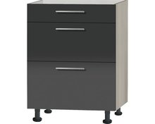 Keuken Onderkast Antraciet hoogglans (BxHxT) 60,0x87,0x58,4 cm RAI-22381