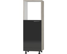 Keuken Hogekast voor koelkast en Oven Antraciet hoogglans 60x173,4x58,4cm rai-44039