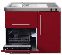 Keuken MPGS 120 Bordeauxrood met vaatwasser en koelkast RAI-9593