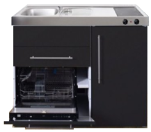 Keuken MPGS 120 Zwart mat met vaatwasser en koelkast RAI-9598
