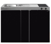 Keuken MK 120B Zwart metalic met koelkast RAI-9536