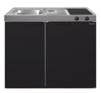 Keuken MK 90 Zwart mat met koelkast RAI-9515