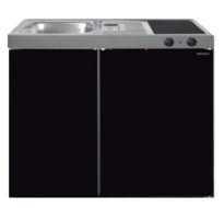 Keuken MK 90 Zwart Metalic mat met koelkast RAI-9516