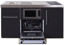 Keuken MPGSM 160 Zwart met koelkast, vaatwasser en magnetron RAI-982