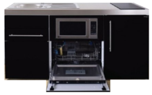 Keuken MPGSM 160 Zwart metallic met koelkast, vaatwasser en magnetron RAI-983