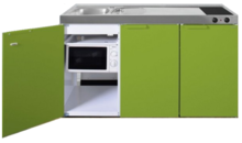 Keuken MKM 150 Groen met losse magnetron en koelkast RAI-335