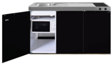 Keuken MKM 150 Zwart metalic met losse magnetron en koelkast RAI-339