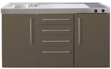 Keuken MPS4 150 Bruin met koelkast en 4 ladekasten RAI-9534