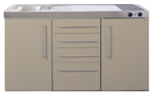 Keuken MPS4 150 Zand met koelkast en 4 ladekasten RAI-9536